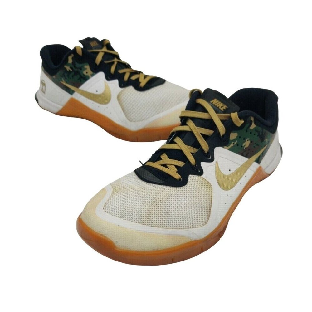 Nike ID Womens Metcon 2 Size 8.5 Running Shoes White Camo Flywire 846028 Rare